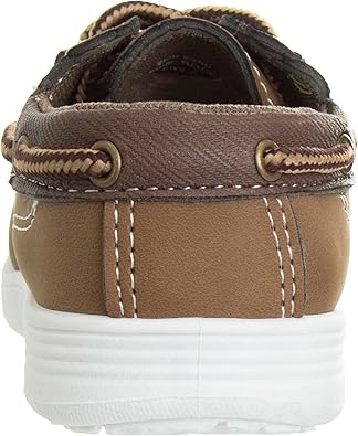 Zapatos náuticos para niños Josmo: mocasines náuticos informales de vestir para niños pequeños, color marrón (6 para niños pequeños)