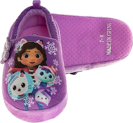 Pantuflas de casa de muñecas de Gabby para niñas - Lindas pantuflas de casa de interior de Gabby, ligeras, cálidas y cómodas, de felpa con forma de gatito (tallas para niñas pequeñas)