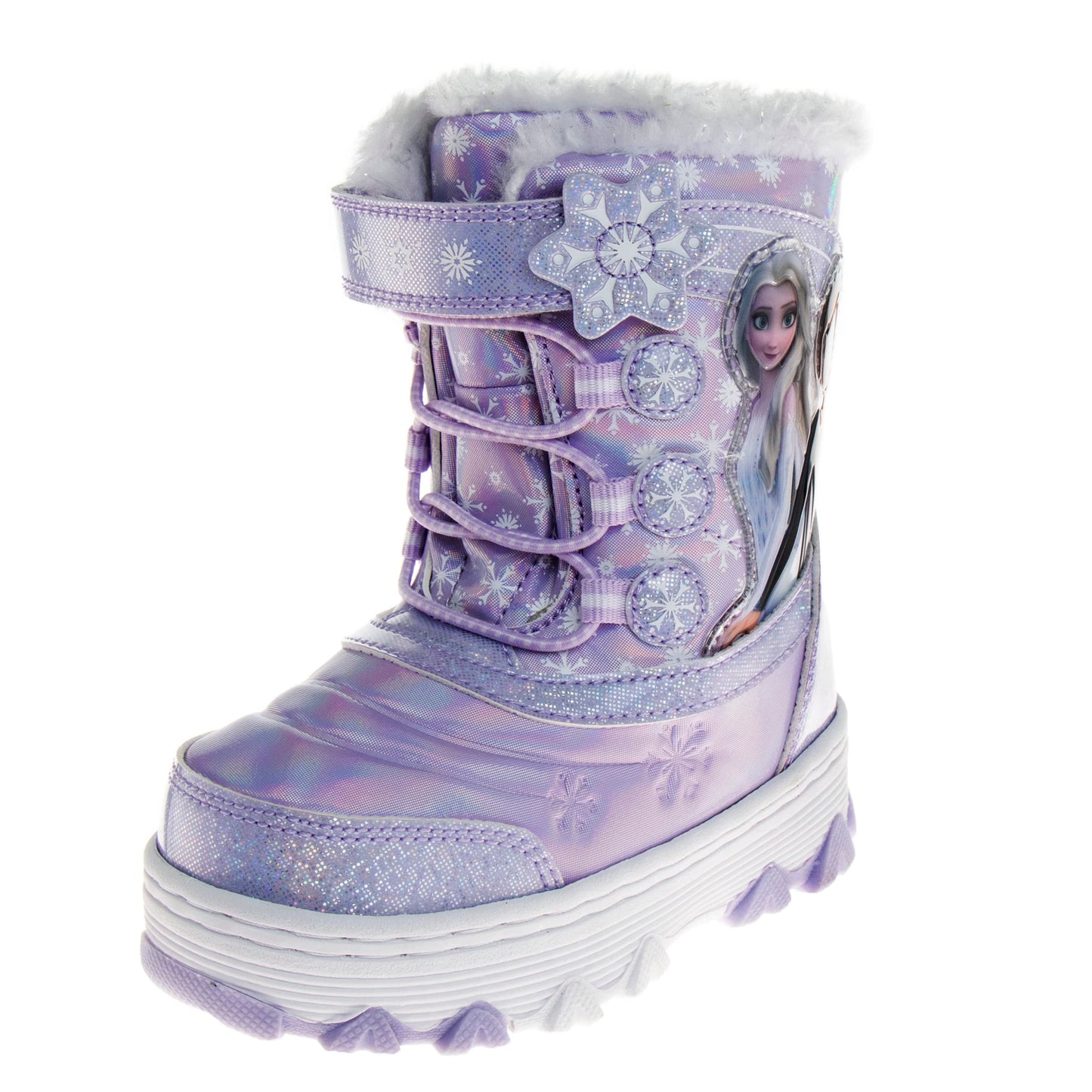 Disney Girls’ Frozen Boots – Elsa and Anna Fur Trim Snow Boots (Toddler/Little Kid)