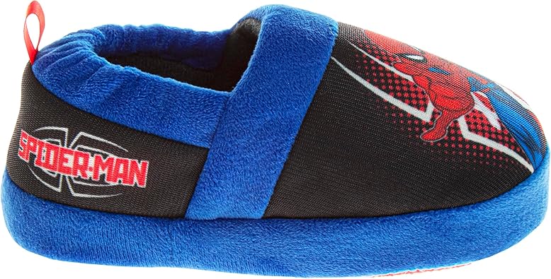 Pantuflas de Spider-Man de Marvel para niños - Zapatillas de casa de Spidey para interiores cómodas y afelpadas (para niños pequeños)