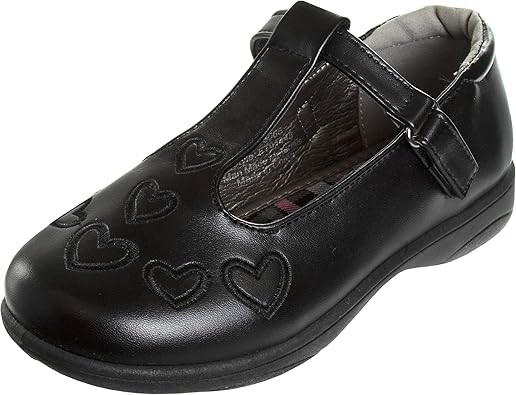 Zapatos Mary Jane para niñas de French Toast, planos, para uniforme escolar, con tirantes, para vestir formales, sin cordones, color negro (talla 5 para niños pequeños)