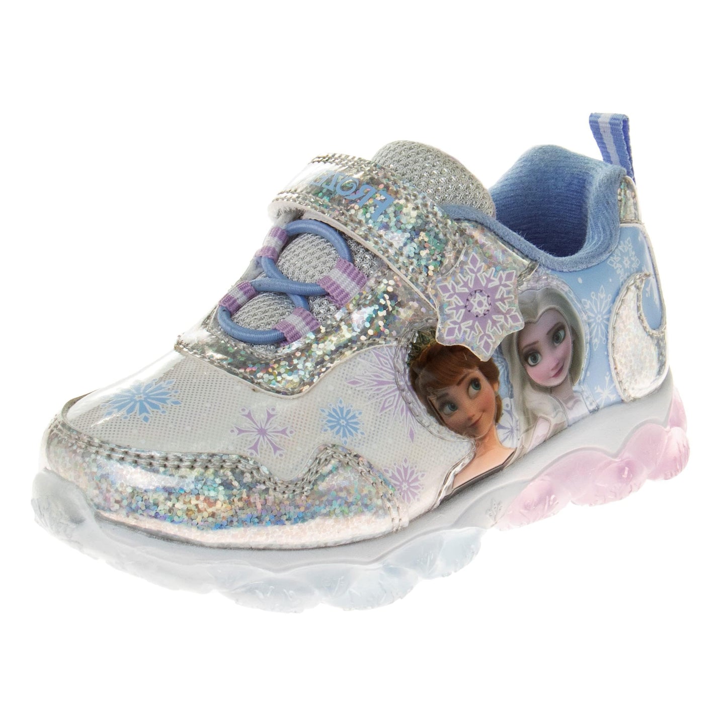 Disney Girls' Frozen Sneakers - Laceless Light-Up Running Shoes (Toddler/Little Girl)