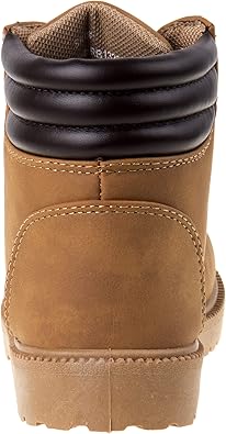 Rugged Bear Kids Hiking Outdoor Waterproof Lace-up Comfort Urban Styled Boots - Black/Tan/Pink (Toddler/Little Kid/Big Kid)