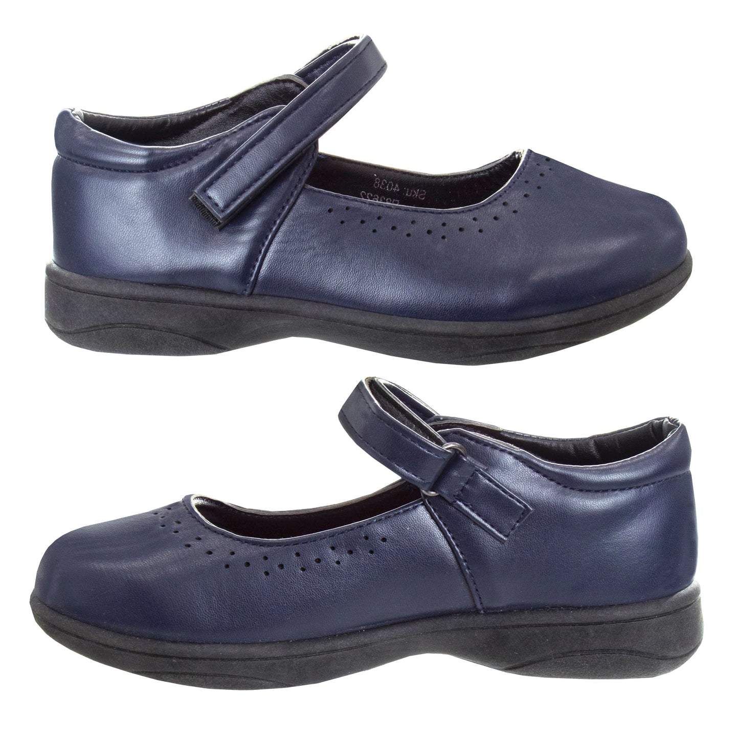 Zapatos de uniforme escolar Mary Jane bordados para niña de Petalia, color negro (talla 5 para niñas pequeñas)