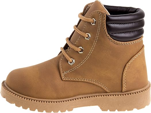 Botas de senderismo para niños Rugged Bear, impermeables, con cordones, cómodas, de estilo urbano, color negro (talla 5 para niños pequeños)