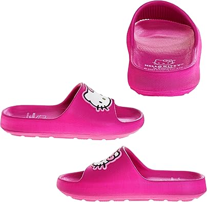 Josmo Hello Kitty Slides Open Toe Sandals Kids Girls Summer Beach Water Pool Shoes (sizes Little Kid - Big Kid)