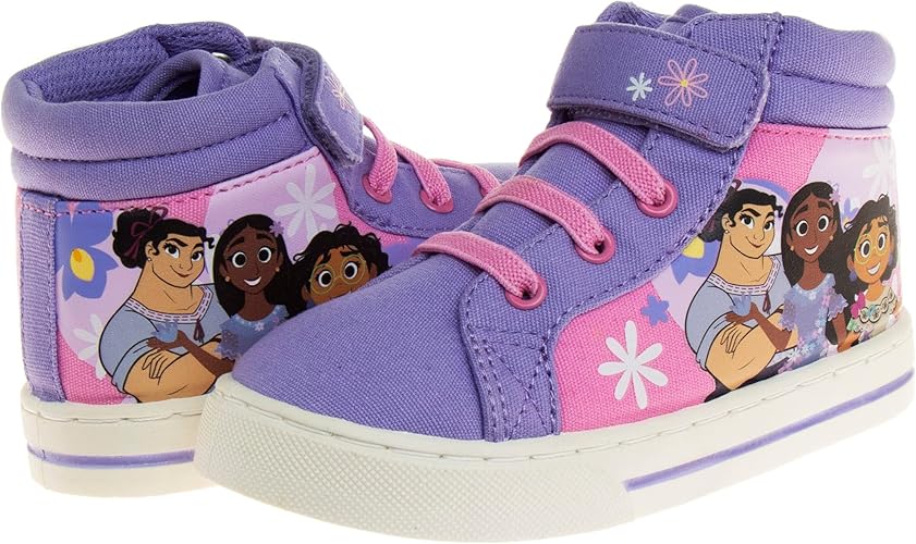 Disney Encanto Shoes Casual Canvas - Zapatillas deportivas sin cordones Mirabel - Morado con luz (para niños pequeños)