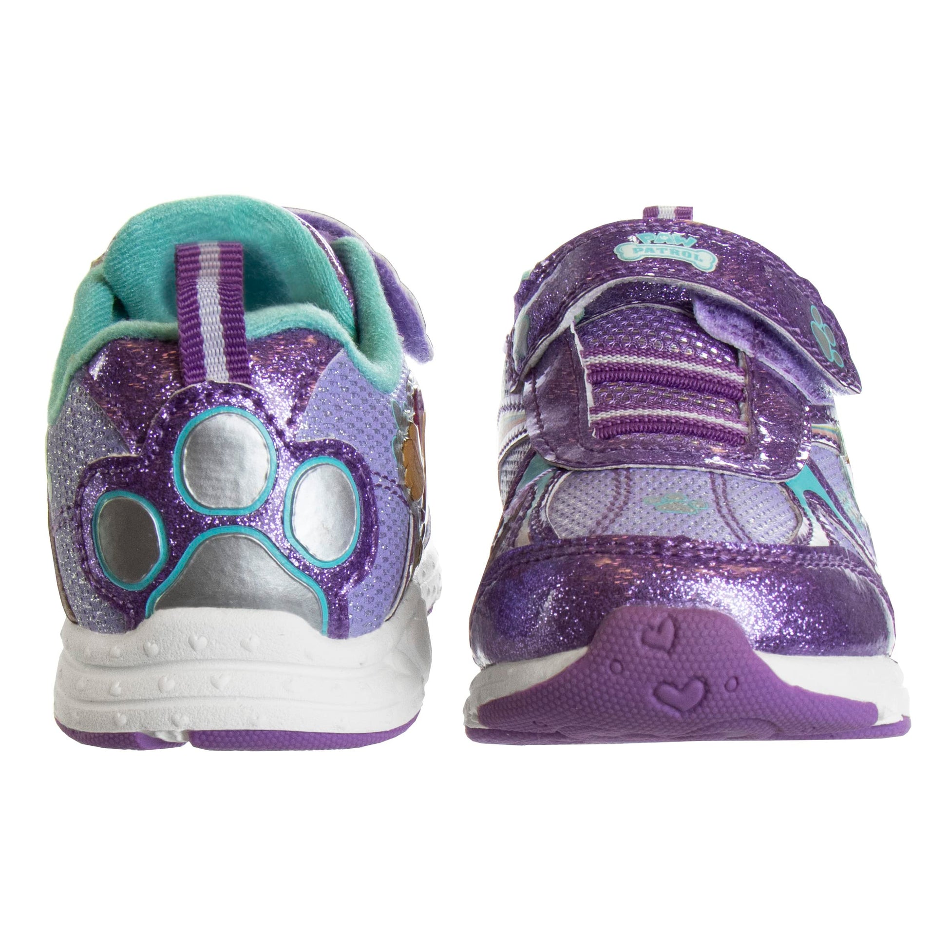 Zapatillas de deporte para niñas de Nickelodeon Paw Patrol: zapatillas deportivas ligeras y transpirables con luces LED para niños pequeños, Skye y Everest, sin cordones, para correr (para niños pequeños)