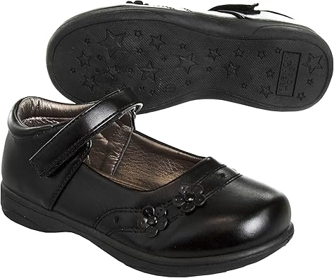 Zapatos Mary Jane para niñas de French Toast, planos, para uniforme escolar, con tirantes, para vestir formales, sin cordones, color negro (talla 5 para niños pequeños)