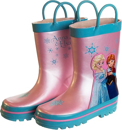 Botas de lluvia impermeables con asa fácil de tirar de Frozen (para niños pequeños)