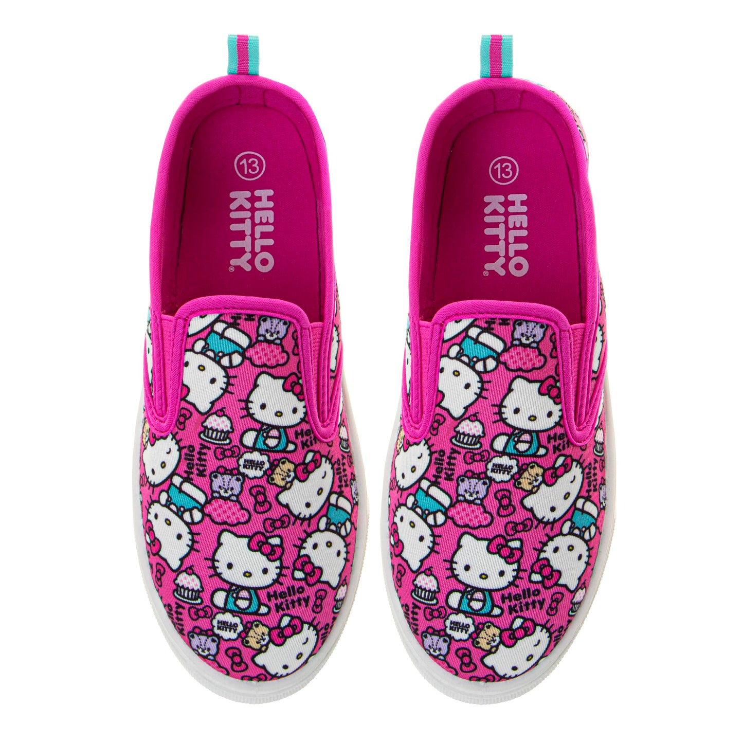 Zapatillas bajas de Hello Kitty para mujer: zapatos de lona informales sin cordones para adultos, color rosa fucsia (adultos)