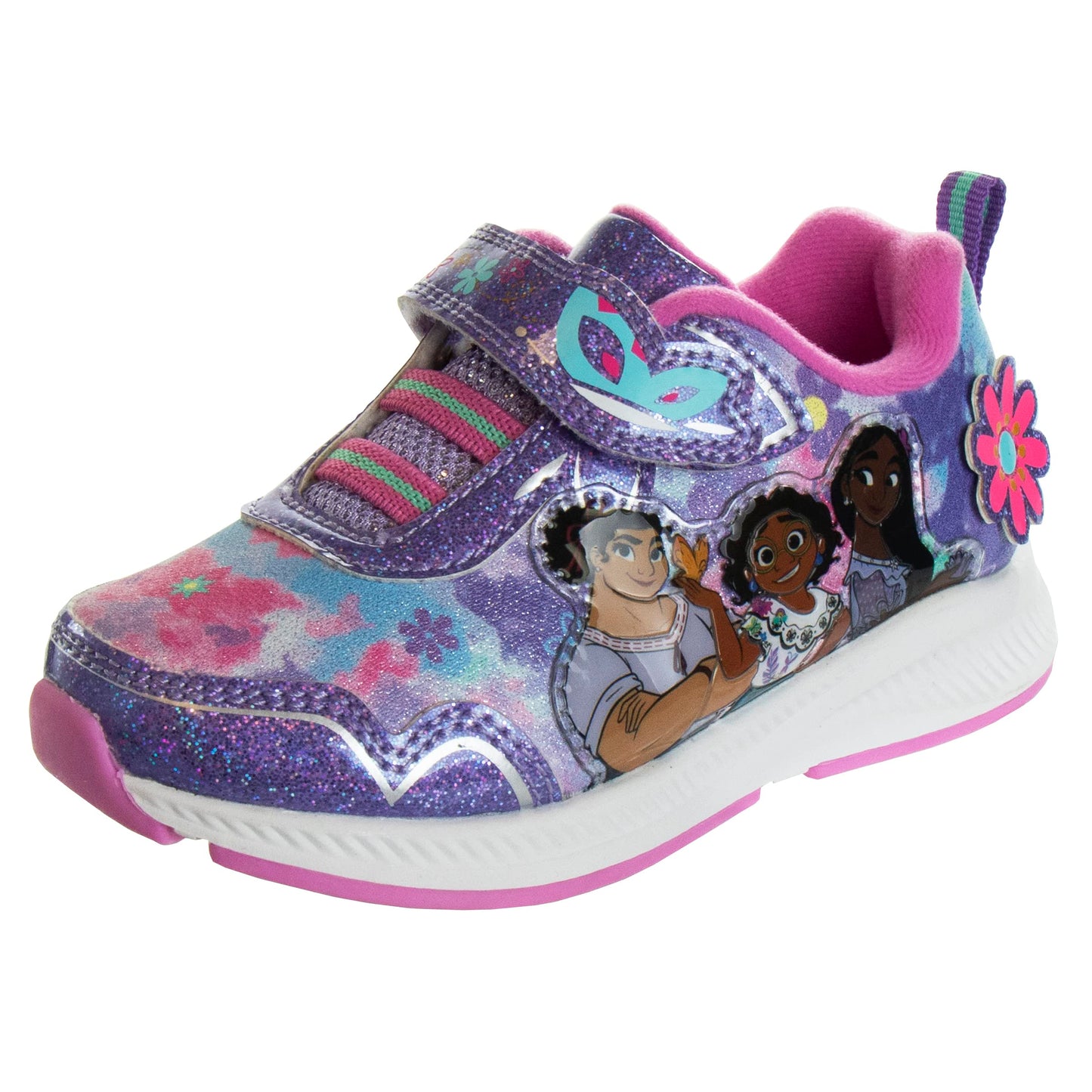 Disney Girls' Encanto Light Up Shoes - Mirabel LED Laceless Sneakers - (Size Toddler - Little Kids)