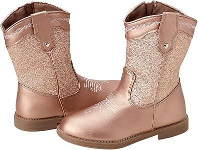 Botas vaqueras para niñas de Laura Ashley: botas vaqueras con purpurina occidental (niña pequeña)