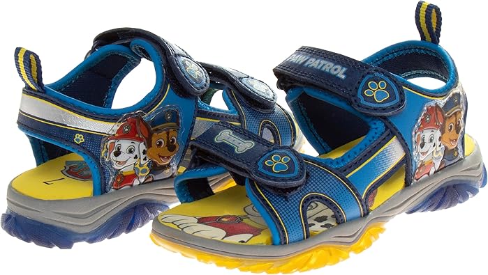 Nickelodeon Paw Patrol Sandals LED Light Up Chase Marshall Open Toes Water Shoes (Toddler/Little Kid)