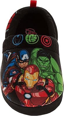 Pantuflas de Marvel Avengers para niños - Zapatillas de casa de Capitán América, Hulk, Thor, cómodas pantuflas de felpa para interiores (para niños pequeños)