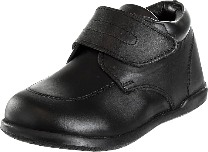 Josmo Smart Step - Zapatos para caminar para bebés, primeros pasos, botas de vestir de cuero, suela antideslizante, caña alta, color negro (talla 3 para bebés)