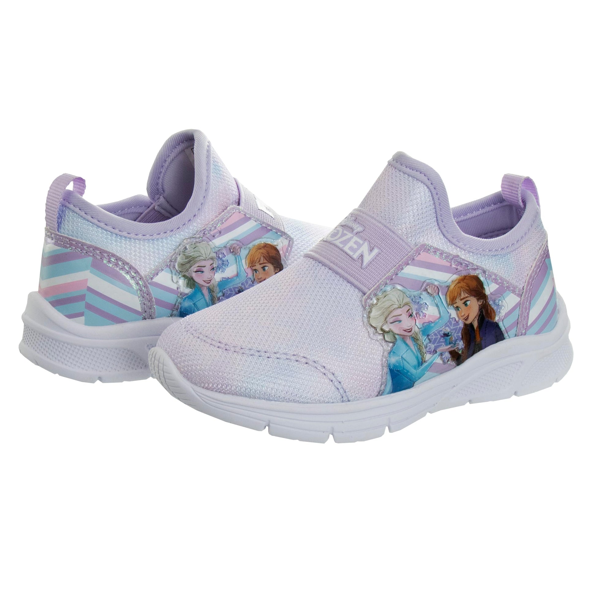 Zapatillas de deporte Frozen de Disney para niñas: zapatillas para correr sin cordones con luces (niña pequeña)