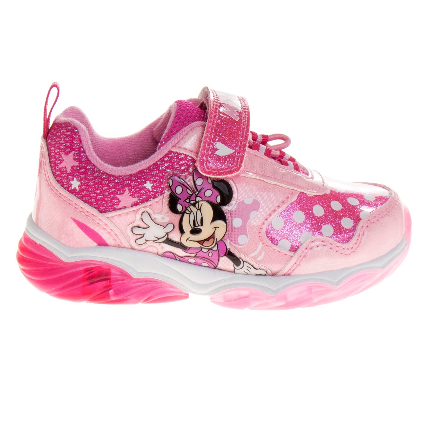 Zapatos de Minnie Mouse de Disney para niñas: zapatillas sin cordones con luces de Minnie Mouse (niña pequeña)