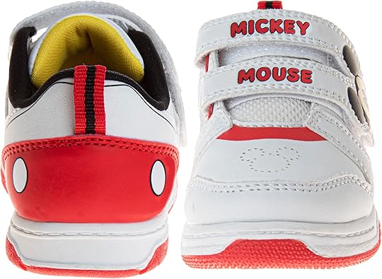 Zapatillas Disney Kids para niños, informales, sin cordones, ligeras, con diseño de Mickey Mouse (tallas 5 a 10 para niños pequeños)