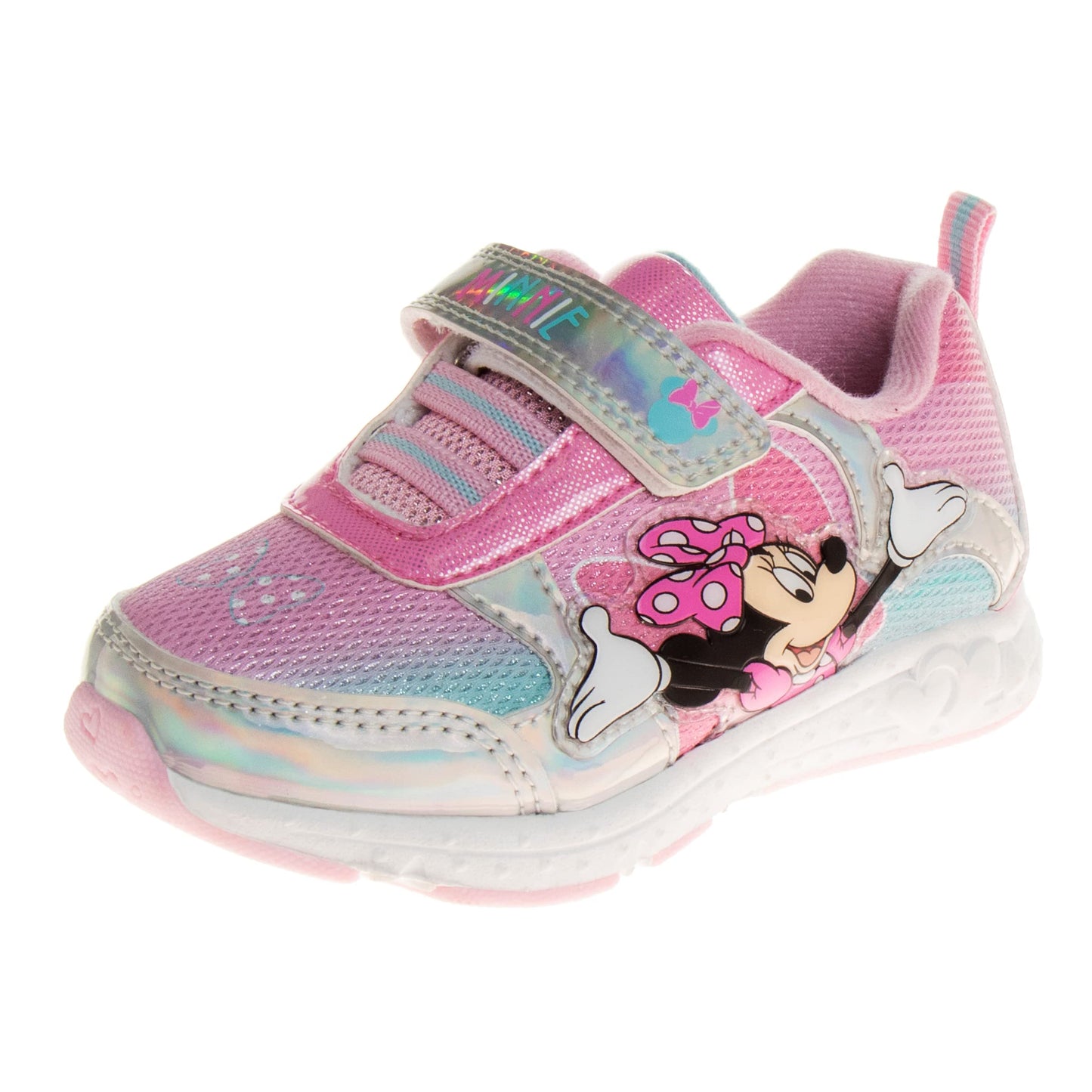 Zapatos de Minnie Mouse de Disney para niñas: zapatillas sin cordones con luces de Minnie Mouse (niña pequeña)