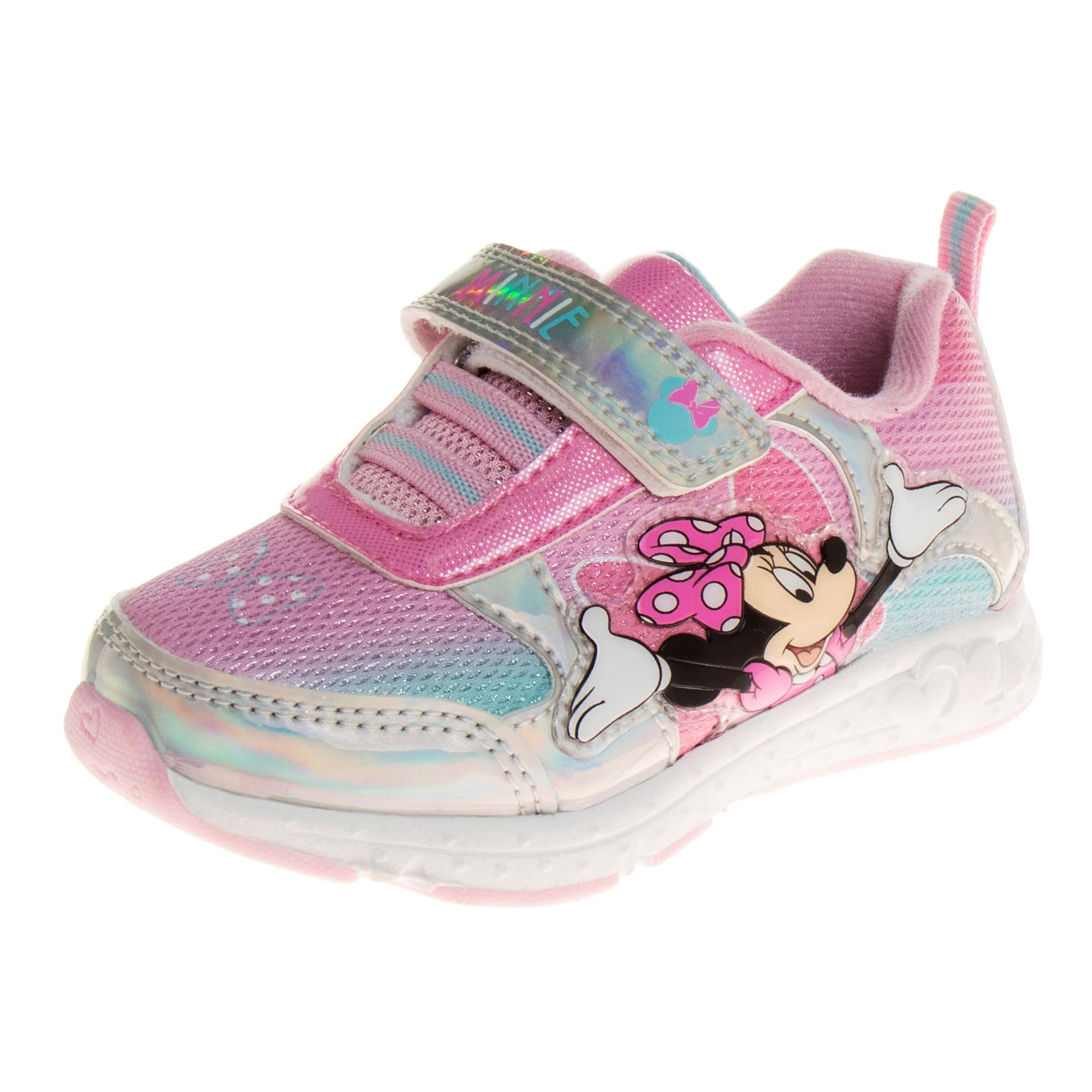 Disney Girls' Minnie Mouse Shoes - Minnie Mouse Slip-On Laceless Light-Up Sneakers (Toddler/Little Kid)