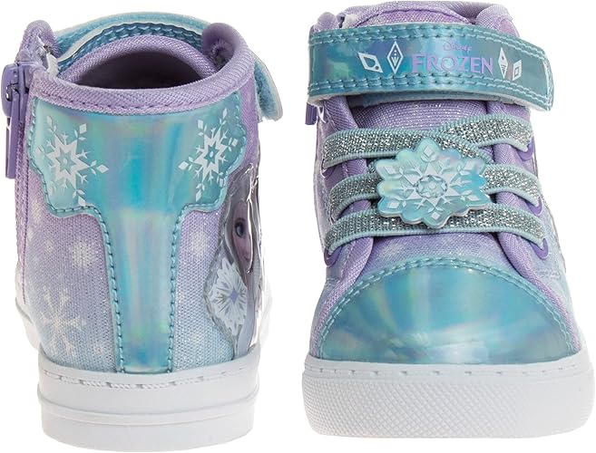 Zapatillas de lona informales Frozen - Zapatillas sin cordones con personajes de Anna y Elsa para niñas (tallas para niñas pequeñas)