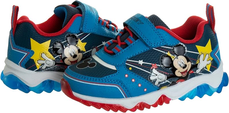 Zapatos de Mickey Mouse para niños: zapatillas sin cordones, con luces y sin cordones (para niños pequeños)