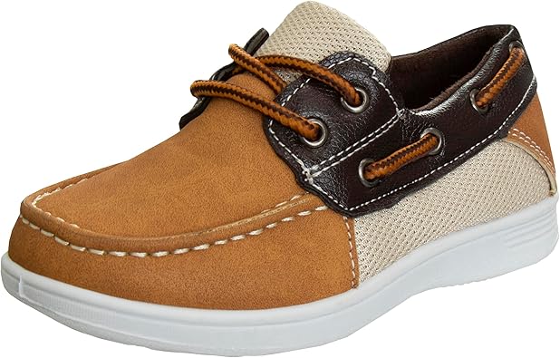 Zapatos para niños Josmo: mocasines náuticos informales (para niños pequeños/niños grandes), talla 5 para niños pequeños, hebilla cuadrada negra