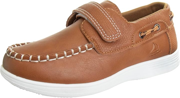 Zapatos náuticos para niños Josmo: mocasines náuticos informales de vestir para niños pequeños, color marrón (6 para niños pequeños)