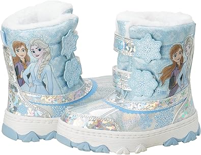 Disney Girls’ Frozen Boots – Elsa and Anna Fur Trim Snow Boots (Toddler/Little Kid)