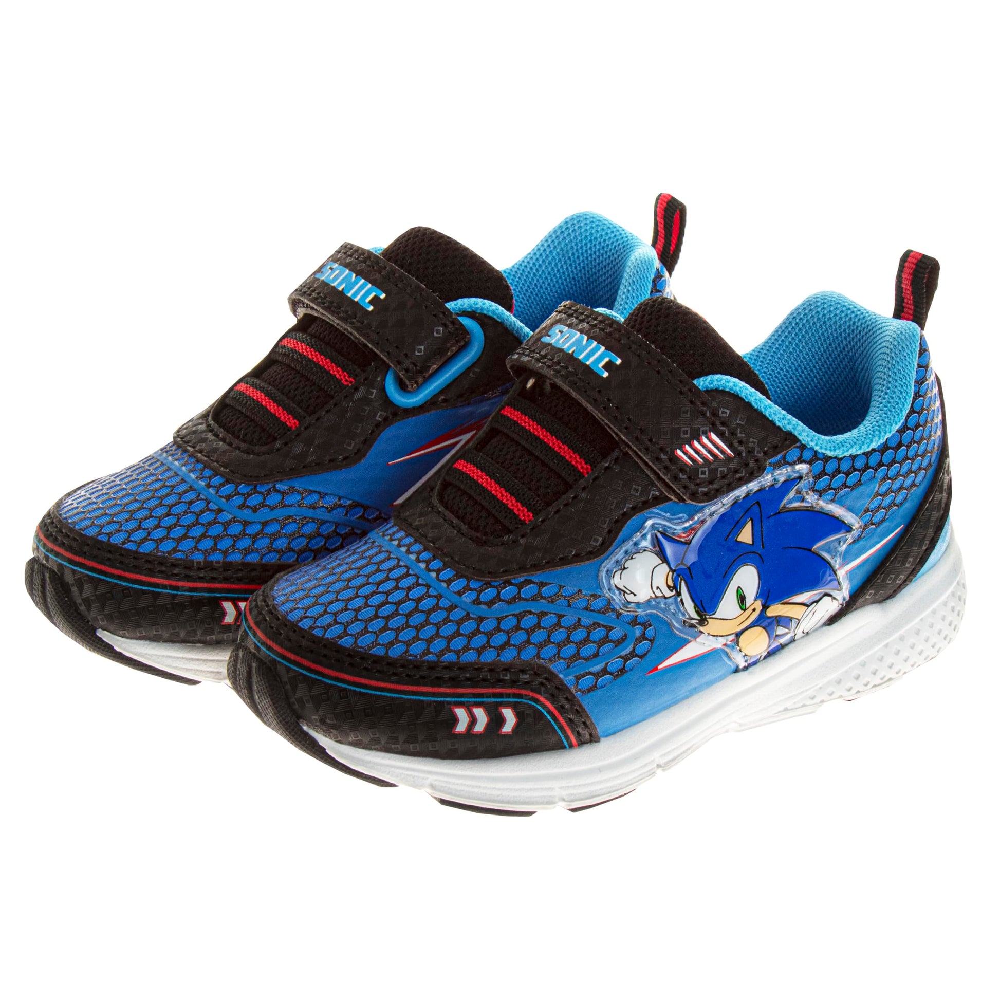 Josmo Kids Sonic The Hedgehog Zapatillas - Personajes Slip On Sin Cordones Casual Moda Tenis Niños - Azul Negro (Talla Bebé - Niños Pequeños)