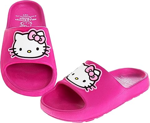 Josmo Hello Kitty Slides Open Toe Sandals Kids Girls Summer Beach Water Pool Shoes (sizes Little Kid - Big Kid)