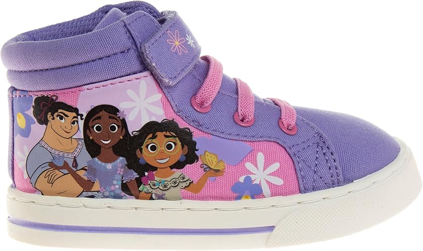 Disney Encanto Shoes Casual Canvas - Zapatillas deportivas sin cordones Mirabel - Morado con luz (para niños pequeños)