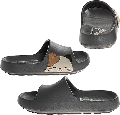 Squishmallows Character Slides Open Toe Sandals Kids Girls and Boys Summer Beach Water Pool Shoes (Cam the Cat) (sizes Little Kid - Big Kid)