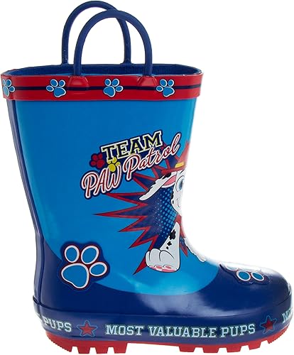 Botas de lluvia impermeables con asa fácil de tirar para niños de Paw Patrol (para bebés y niños pequeños)