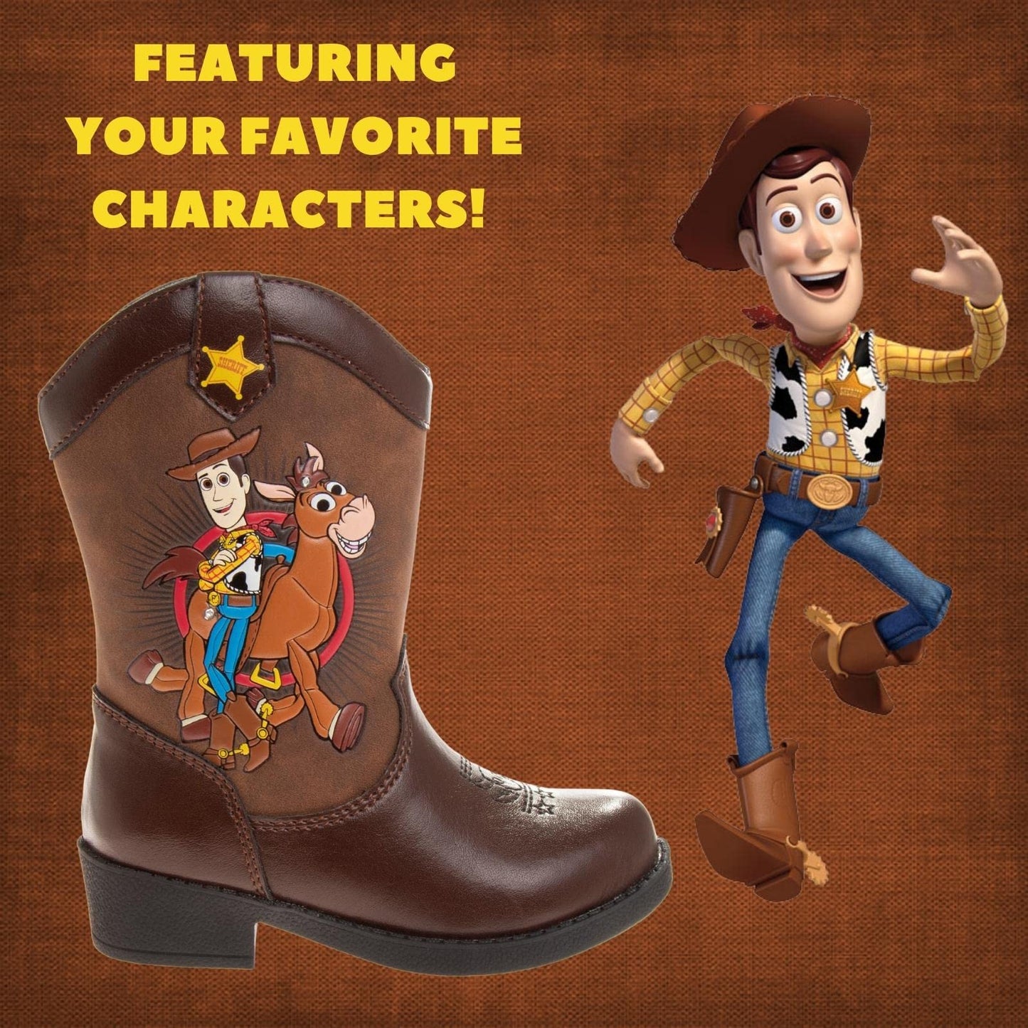 Disney Pixar Toy Story Woody Kid's Cowboy Western Boots (Toddler-Little kid)