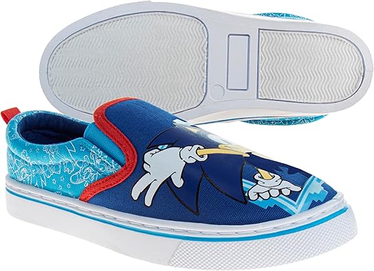 Zapatillas de lona informales sin cordones con personajes de Sonic para niños (niños pequeños y grandes)