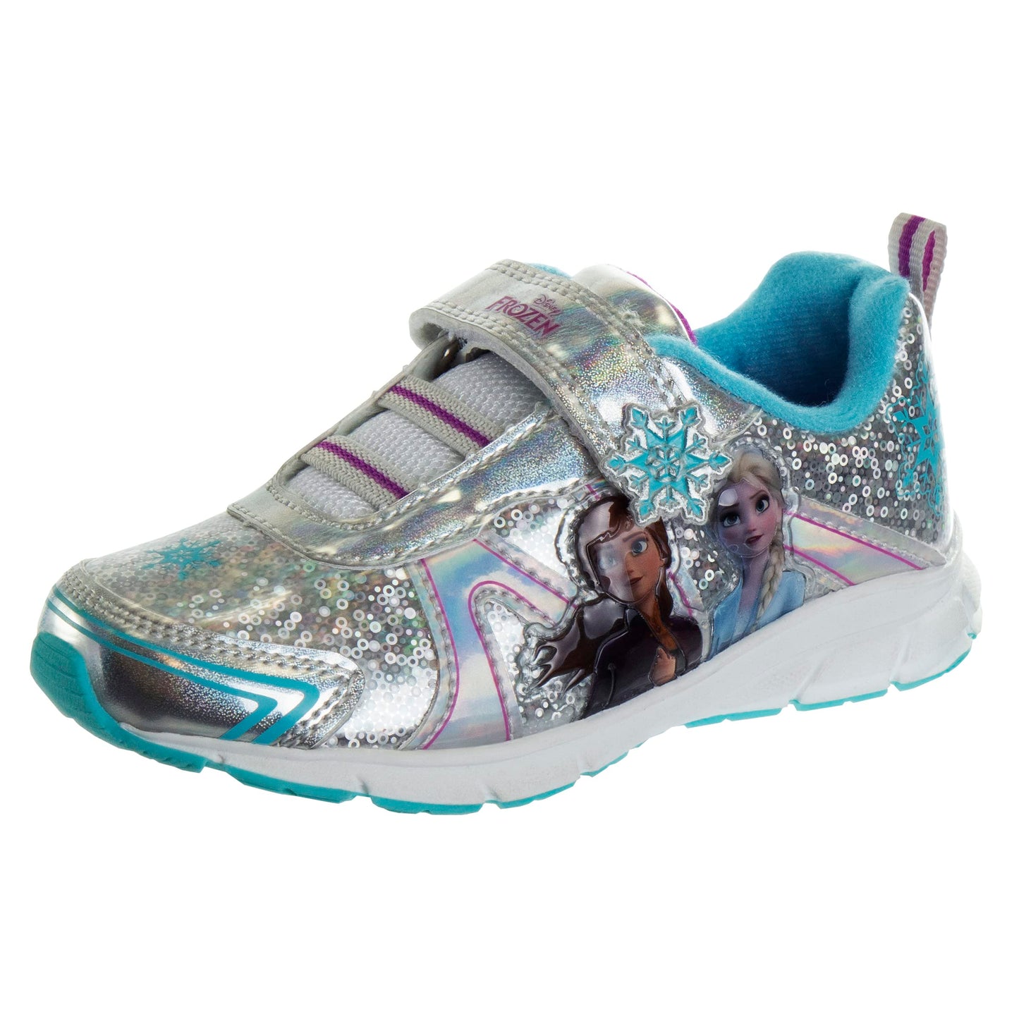 Disney Girls' Frozen Sneakers - Laceless Light-Up Running Shoes (Toddler/Little Girl)