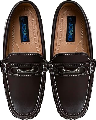 Josmo Boys Moccasin Driving Loafers - Casual Dress Penny Slip On Boat Shoes (Toddlers - Little Kids - Big Kids)