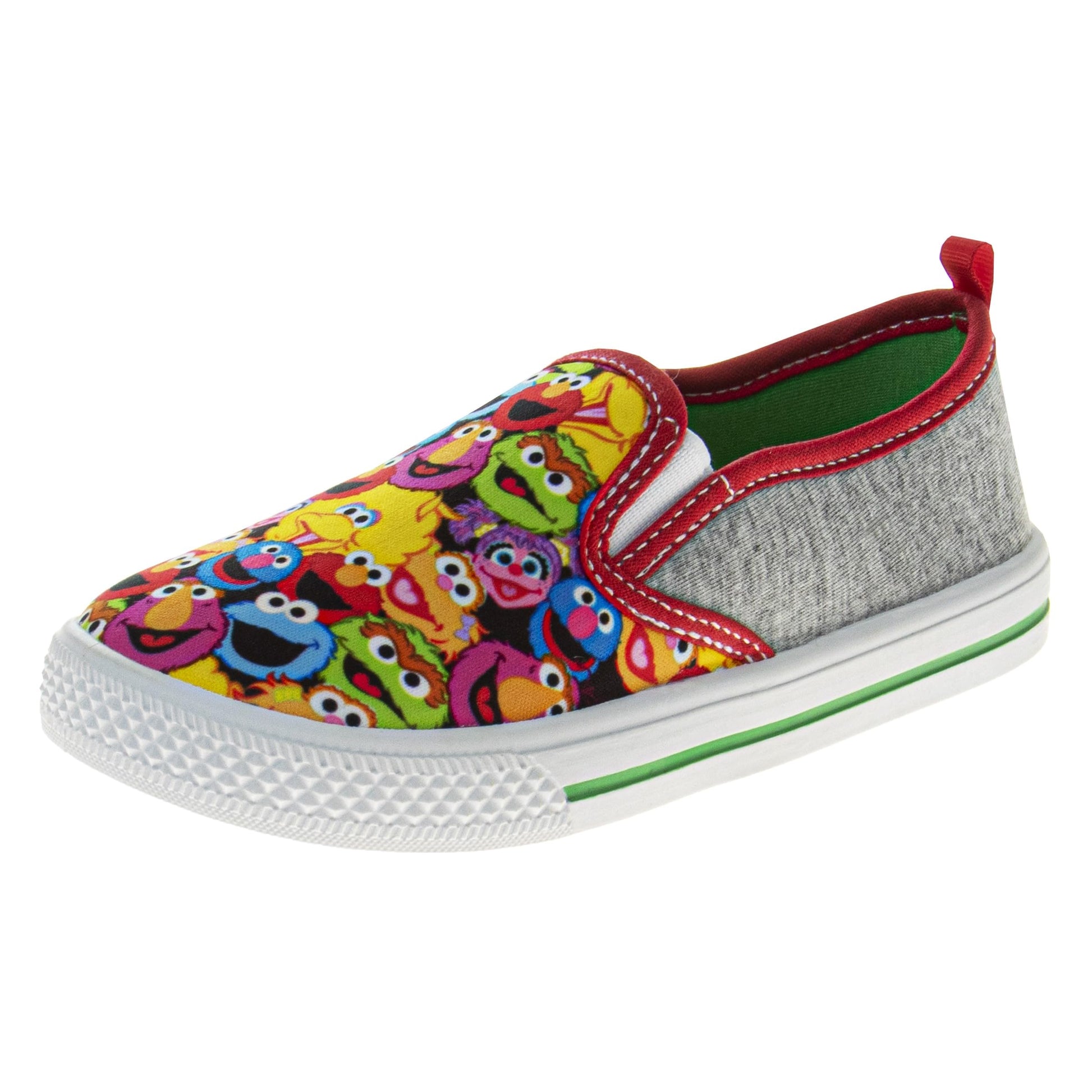 Zapatillas de lona de Barrio Sésamo Slipon LowTops para niños, de Elmo, Big Bird, Cookie Monster, Grover, Oscar, Telly, Zoe, Abby, multicolor (para niños pequeños)