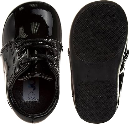 Zapatos de vestir para bebés Josmo para niños: zapatos Derby informales de cuero sintético para caminar (para bebés y niños pequeños), talla 3 para bebés, color negro