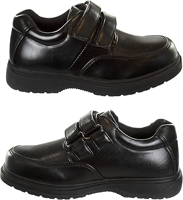 French Toast Boys Shoes - Kids Oxford School Uniform Loafer Church Dress Shoes Slip-On Faux-Leather (Little Kid-Big Kid) (Black)