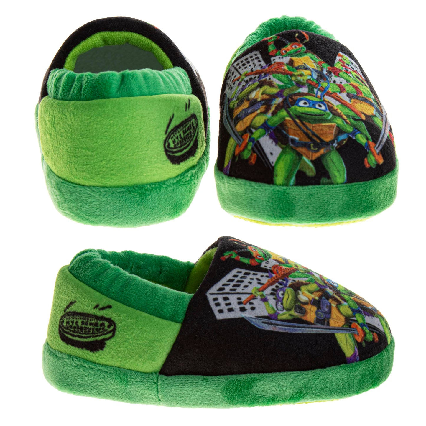 Pantuflas para niños Josmo Kids TMNT cálidas, suaves y ligeras - Zapatillas de casa con las Tortugas Ninja mutantes adolescentes Leonardo, Donatello, Raphael, Michelangelo (para niños pequeños)