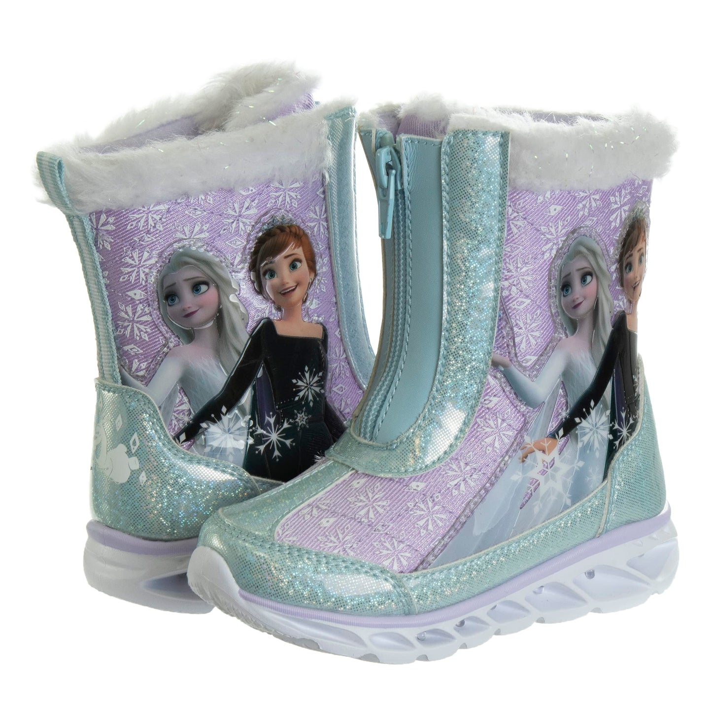 Disney Girls’ Frozen Boots – Elsa and Anna Fur Trim Snow Boots (Toddler/Little Kid)