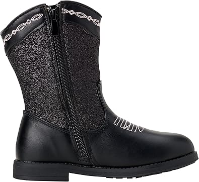 Laura Ashley Girls' Cowgirl Boots - Western Glitter Cowboy Boots (Toddler/Little Girl)