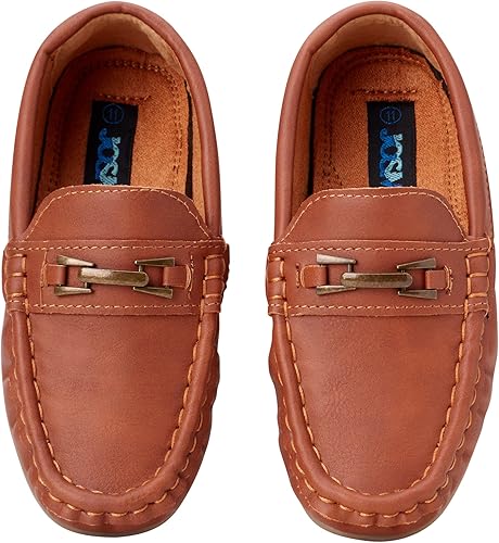 Josmo Boys’ Shoes – Casual Leatherette Moccasin Driving Loafers (Size: 5T-5 Big Kid)