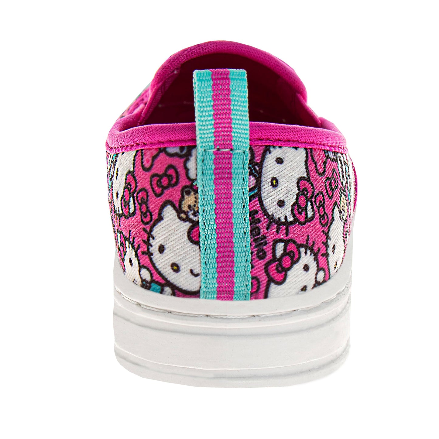 Hello Kitty Low Top Sneakers for Girls - Kids Casual Fashion Laceless Slip on Canvas Shoes - Fuchsia Pink (Little Kid - Big Kid)