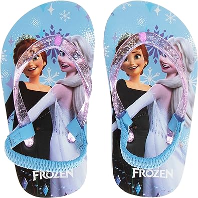 Sandalias con chanclas de personajes de Frozen de Disney, zapatos para niños para el agua, chanclas de playa, sandalias de verano sin cordones de secado rápido (para niños pequeños y bebés)