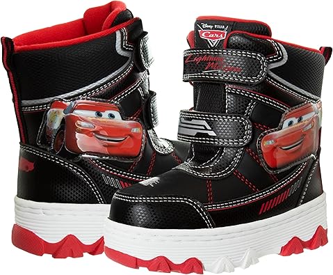 Botas de nieve de Cars Lightning Mcqueen: botas de invierno resistentes al agua para niños (bebés y niños pequeños)