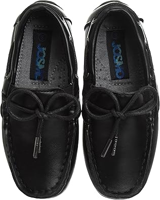 Mocasines de conducción Josmo para niños - Zapatos náuticos informales sin cordones Penny - Negro (5 niños pequeños)